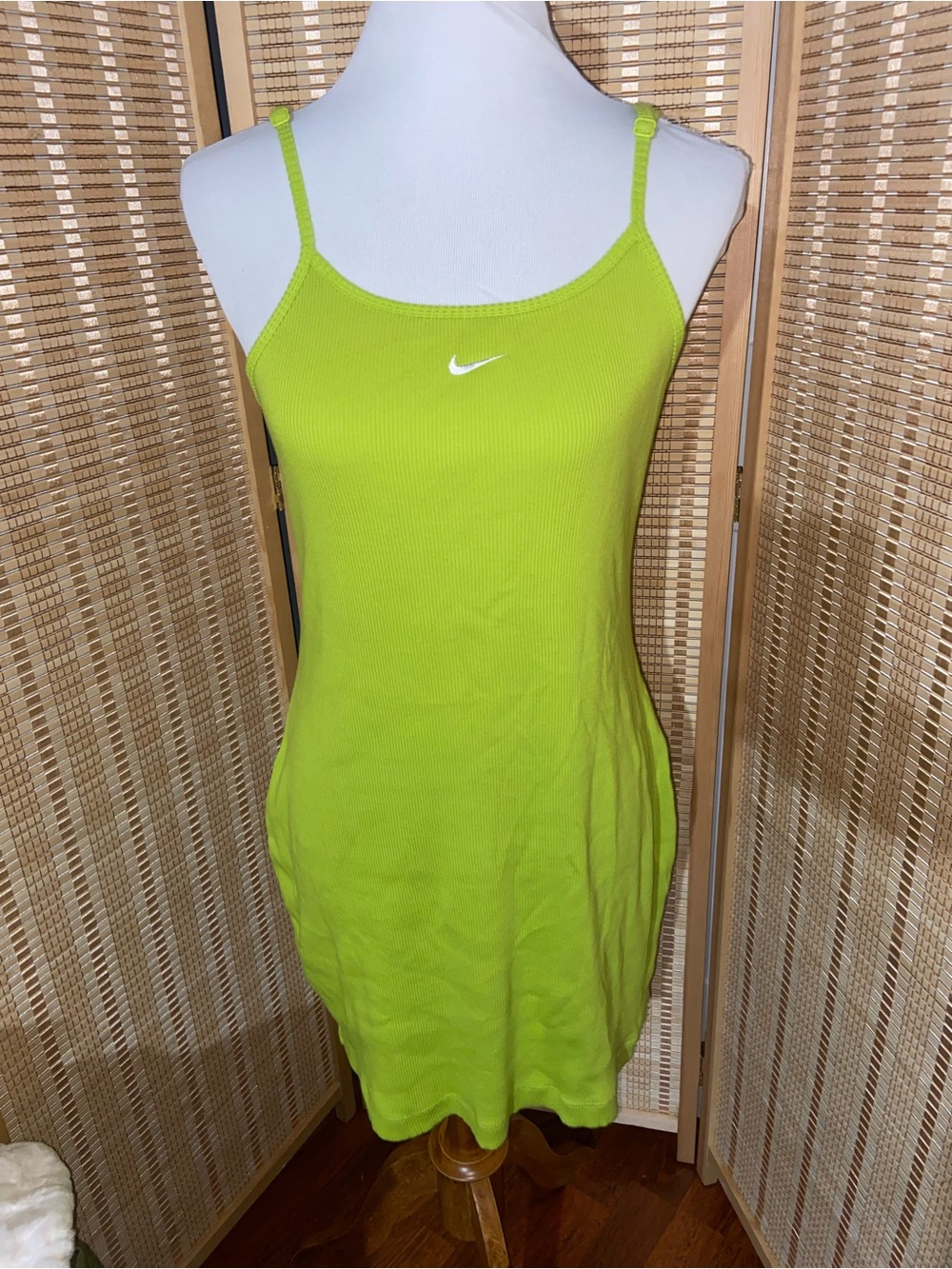 Nike Lime Green Ribbed Camisole Dress